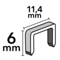 1.000 x Tnieten type 53, Lengte: 6 mm, Breedte: 11,4 mm