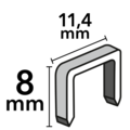 1.000 x Tnieten type 53, Lengte: 8 mm, Breedte: 11,4 mm