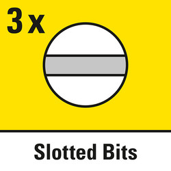 3 sleufkopprofielbits (SL) in SL4 – SL6