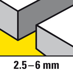 3 zaagbladen voor rechte, fijne zaagsneden in plaatwerk met een middelmatige dikte van 2,5 tot 6 mm