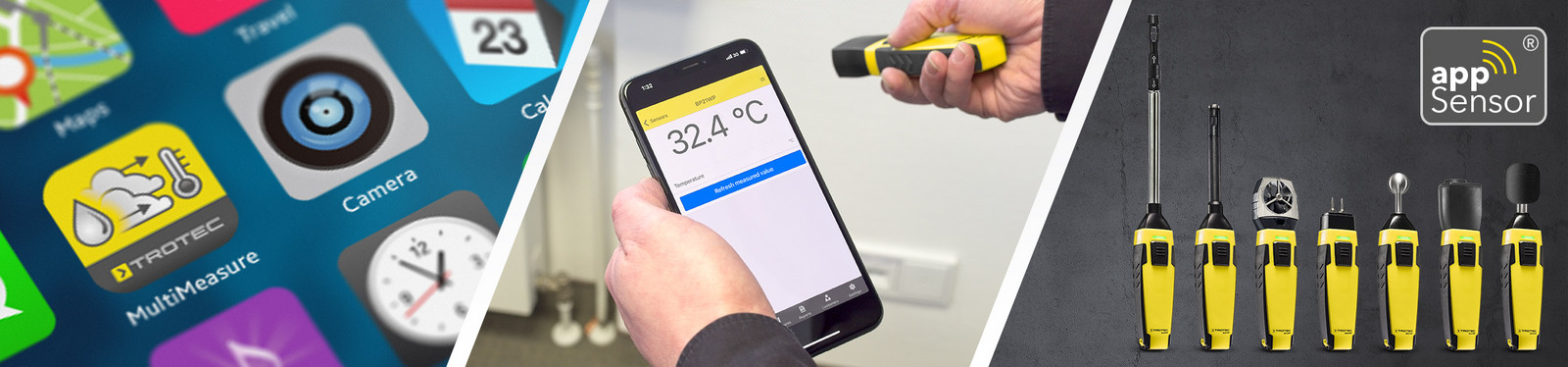 appSensoren en MultiMeasure Mobile App van Trotec