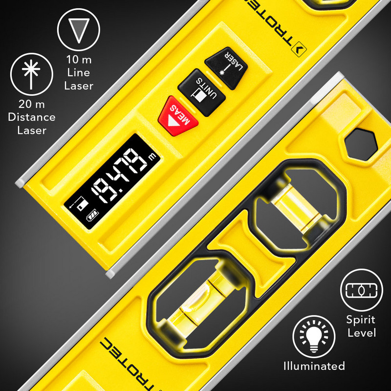 BD1L – 3-in-1 multifunctioneel gereedschap: Waterpas, afstandsmeter en lijnlaser slim gecombineerd