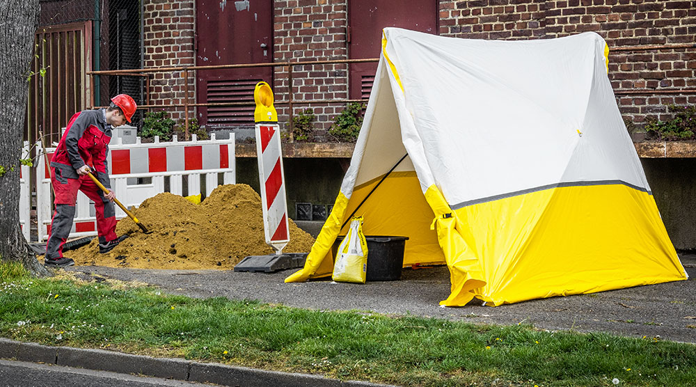 Bouwwerkzaamheden beschermd tegen weer en wind