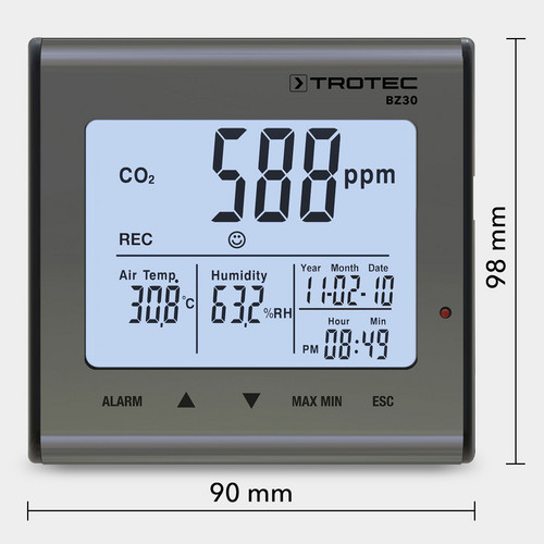 CO2 datalogger voor luchtkwaliteit BZ30