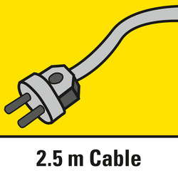 Grote actieradius dankzij 2,5 m lange kabel