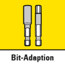 Inclusief bit-verlenging en ¼" vierkant-adapter