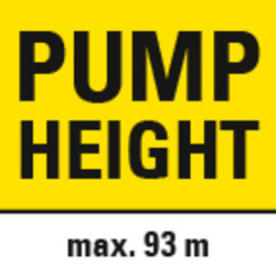 Opvoerhoogte van 93 meter