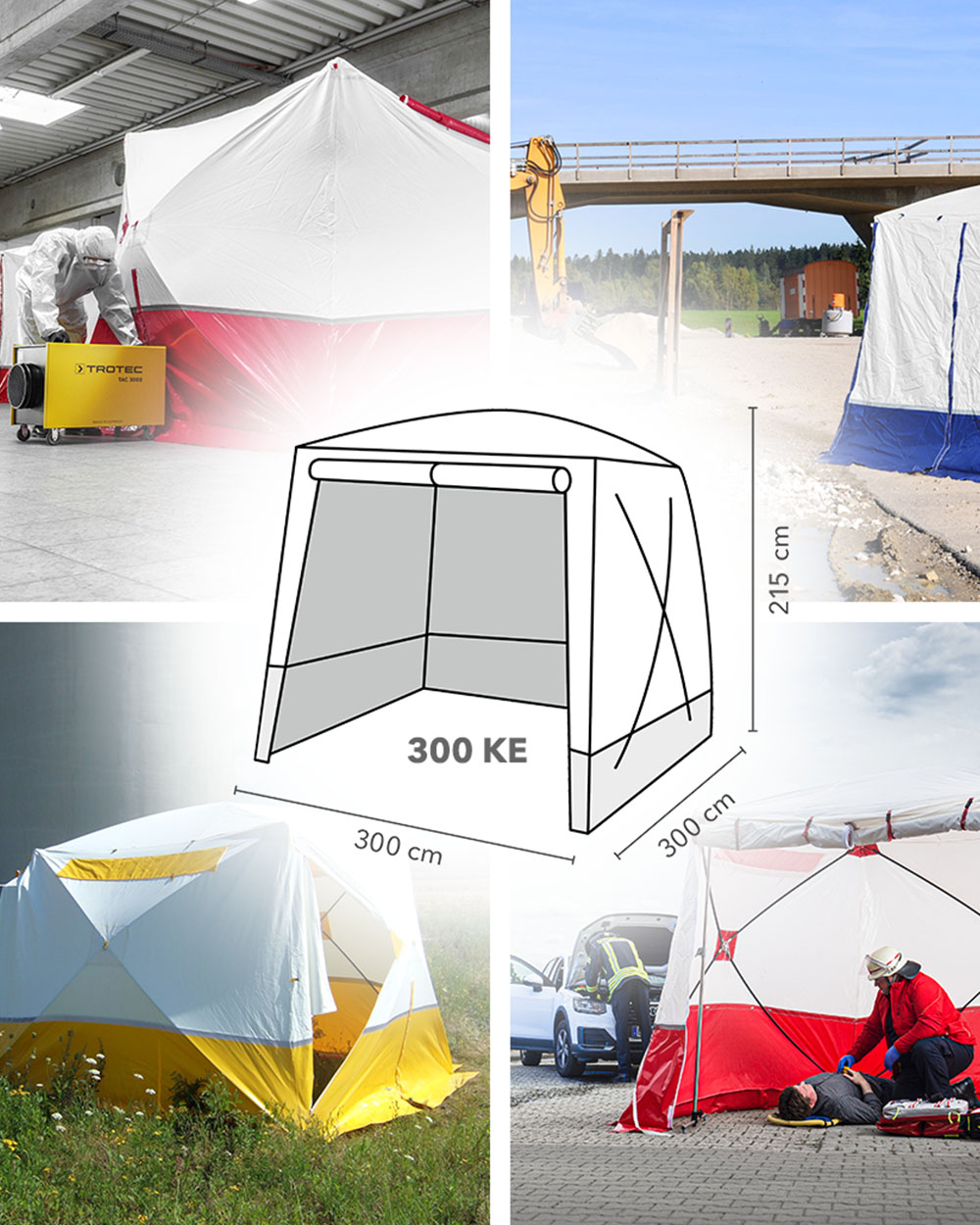 Stationair kussen jeugd Tent met plat dak 300 KE - TROTEC