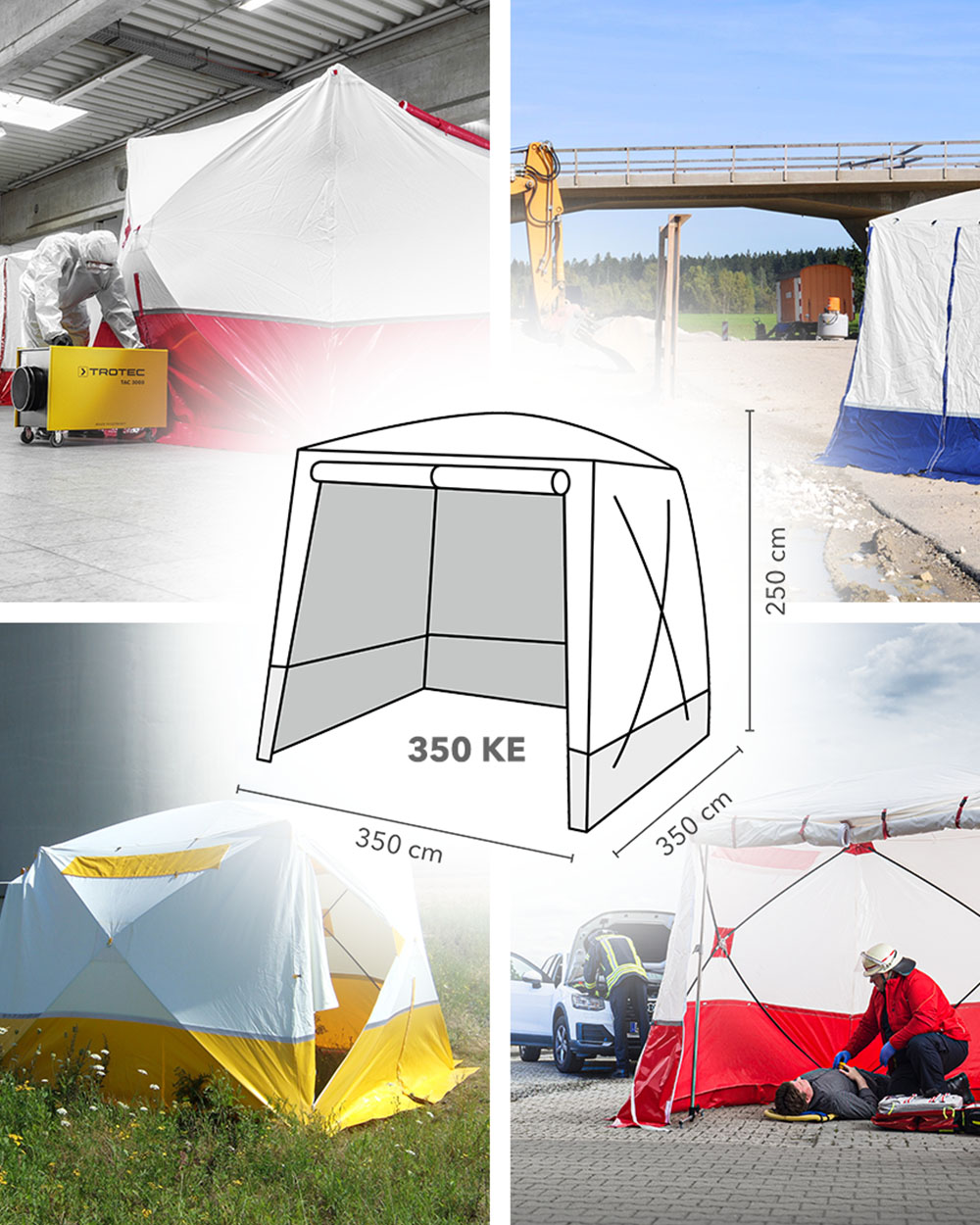 veiligheid Goed doen verzoek Tent met plat dak 350 KE - TROTEC