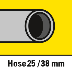 Universele aansluitingen voor binnendiameters van 25 mm en 38 mm